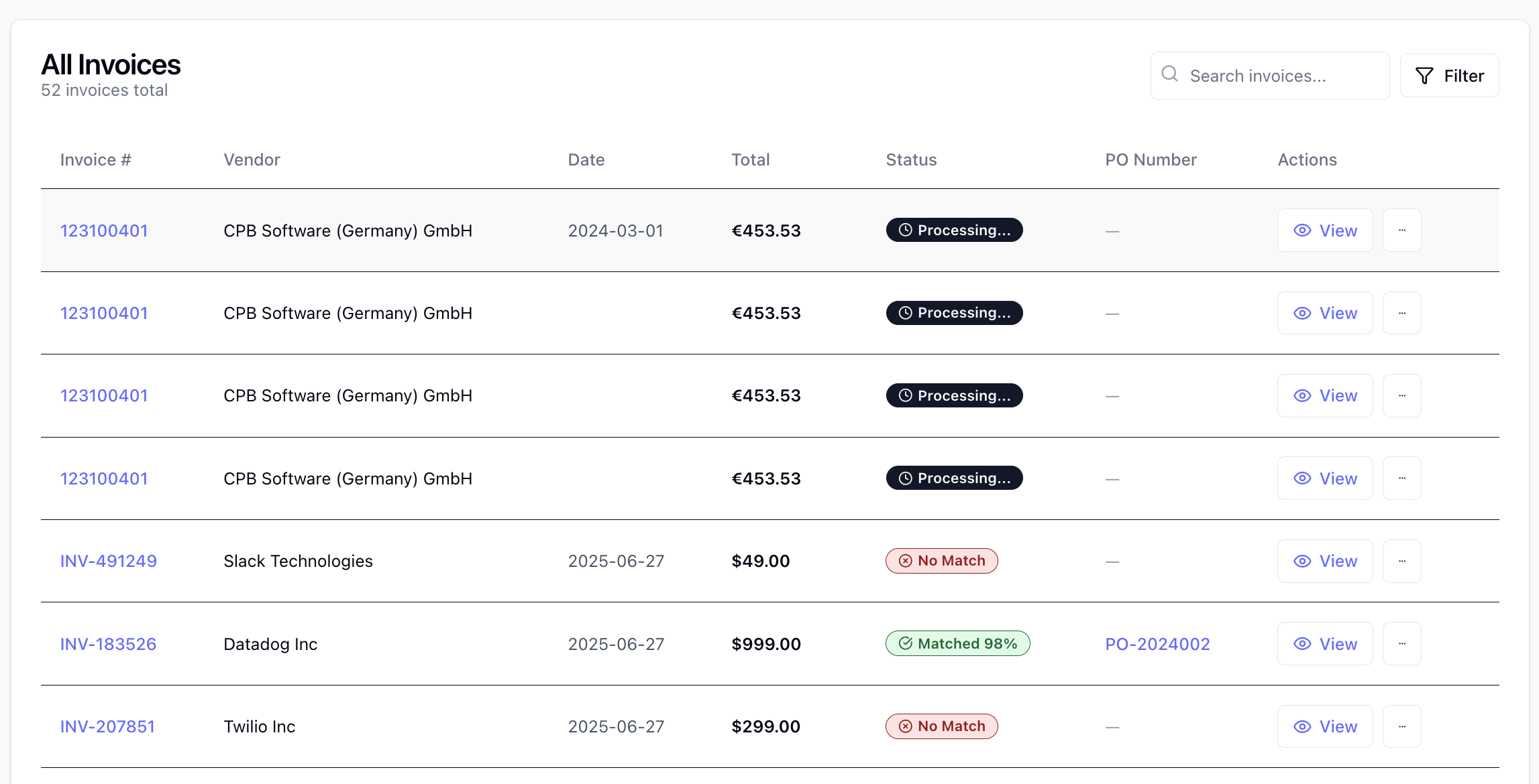 Invoice Processing & AI Extraction